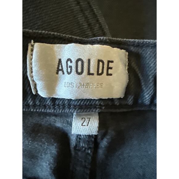 Agolde Toni MidRise Straight Jean Frayed Hem Size 27 Black - Picture 14 of 14